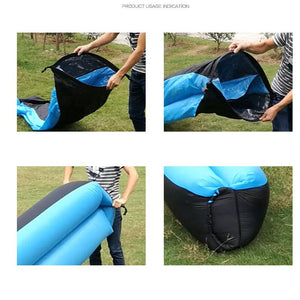 Inflatable Air Sofa Sleeping Bag Outdoor Garden Furniture Beach Lounger Chair Fast Folding Sofa Bed - jnpworldwide