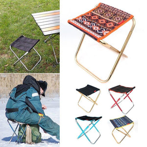 Folding Chair Stools Mini Seat Aluminum Alloy Portable for Outdoor Camping Fishing Picnic Beach - jnpworldwide
