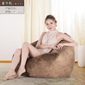 Large Bean Bag Sofa Chairs Cover Lazy Cover No Filler Suede Loungers Ottoman Living Room Furnitures - jnpworldwide