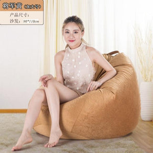 Large Bean Bag Sofa Chairs Cover Lazy Cover No Filler Suede Loungers Ottoman Living Room Furnitures - jnpworldwide