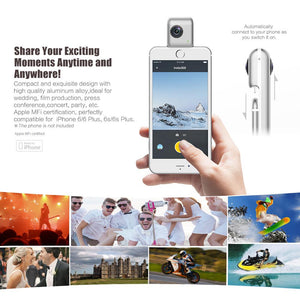 Camera Nano 3K HD 360 Panorama camera Video digital Wide Lens for iPhone Sport Driving zoom slr - jnpworldwide