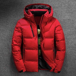 Winter Jacket Men Thermal Thick Coat Snow Red Black Parka Male Warm Outwear Fashion Long Sleeve flat - jnpworldwide
