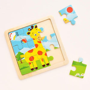 Intelligence Kids Toy Wooden 3D Puzzle Jigsaw Children Baby Cartoon Animal Puzzles Educational Learn - jnpworldwide