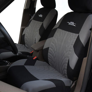 Embroidery Car Seat Covers Set Universal Fit Most Covers with Tire Track Detail Styling Protector - jnpworldwide