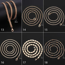 Load image into Gallery viewer, Fashion Necklace Women Men Rose Gold Venetian Curb Snail Foxtail Link Chain Necklace Jewelry pendant - jnpworldwide