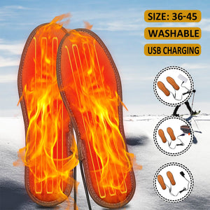 Heating Foot Pads USB Recharge Electric Heated Insoles Shoes Winter Warmer Boots Charge Heater new - jnpworldwide