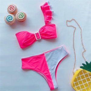 Brazilian Sexy Women High Waist Bikini Swimsuit Swimwear Female Thong Set Bathing Suit women body - jnpworldwide