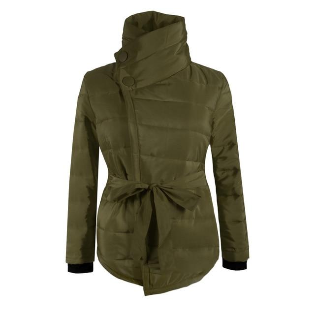 Jacket Women New Fashion Irregular Parka Winter High Neck  Coat Warm Female Overcoat waterproof hood - jnpworldwide