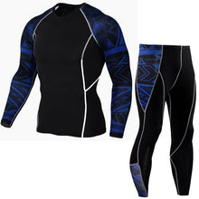 Load image into Gallery viewer, Men Thermal Underwear Long Sleeve Fitness Tights Sportswear Compression Elastic Track Running Wear a - jnpworldwide