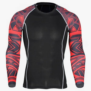 Men Thermal Underwear Long Sleeve Fitness Tights Sportswear Compression Elastic Track Running Wear a - jnpworldwide