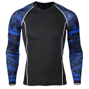 Men Thermal Underwear Long Sleeve Fitness Tights Sportswear Compression Elastic Track Running Wear a - jnpworldwide