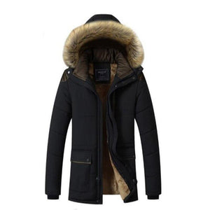 Mens Winter Desinger Thick Coats Hooded Long Sleeve Solid Color Warm Style Homme Clothing Fashion Style Casual Apparel - jnpworldwide