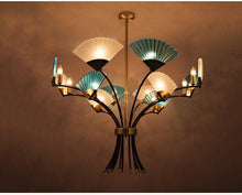 Load image into Gallery viewer, modern Light Designer Fan-shaped Glass Pendant rope Living Room Dining Bedroom Bar strip tube color - jnpworldwide