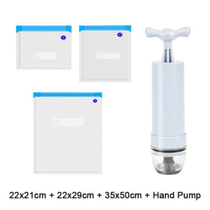 Sous Vide Vacuum Sealer Manual Pump Food Saver Bags Reusable for Kitchen Food Storage Home Gadgets Vacuum Packaging Tools - jnpworldwide