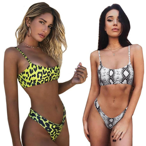 Snakeskin Bikini Women Swimwear Leopard Bikinis Sexy Biquini Swim Suit Push Up Swimsuit Female Beachwear Swimming Bikini Women - jnpworldwide