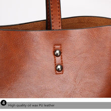 Load image into Gallery viewer, Waxing Leather bucket bag Double strap handbag shoulder bags  Purpose Shopping tote sac women purse - jnpworldwide
