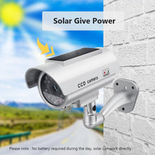 Load image into Gallery viewer, Solar Power Dummy Camera Security Waterproof Fake Outdoor LED Light Monitor CCTV Surveillance home - jnpworldwide