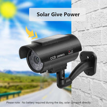 Load image into Gallery viewer, Solar Power Dummy Camera Security Waterproof Fake Outdoor LED Light Monitor CCTV Surveillance home - jnpworldwide