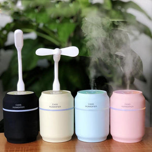 3 in 1 Aroma Essential Oil Diffuser Cans Humidifier Air Purifier LED Night Light USB Fan Car fresh - jnpworldwide