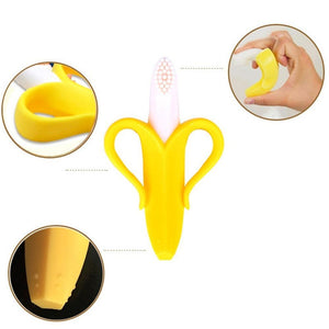 Baby Teether Toys Toddler Safe Banana Teething Chew Dental Care Toothbrush Nursing Beads Gift Infant - jnpworldwide