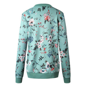 Jackets Bomber Outerwear Coats Women Ladies Retro Floral Zipper Up Bomber Casual Jacket vest warm - jnpworldwide