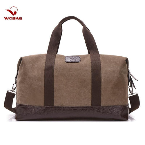 Handbag Fashion Casual Large Capacity Men Bag Weekend Outdoor Travel Women Canvas purse leather - jnpworldwide