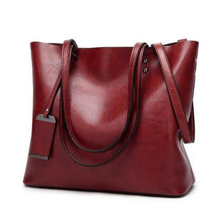 Waxing Leather bucket bag Double strap handbag shoulder bags  Purpose Shopping tote sac women purse - jnpworldwide