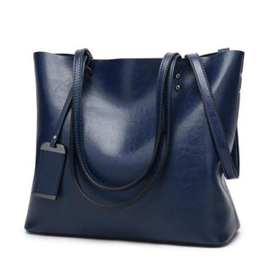 Waxing Leather bucket bag Double strap handbag shoulder bags  Purpose Shopping tote sac women purse - jnpworldwide