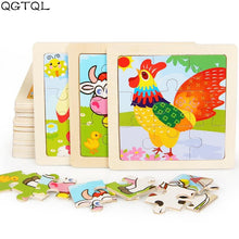 Load image into Gallery viewer, Intelligence Kids Toy Wooden 3D Puzzle Jigsaw Children Baby Cartoon Animal Puzzles Educational Learn - jnpworldwide