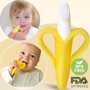Baby Teether Toys Toddler Safe Banana Teething Chew Dental Care Toothbrush Nursing Beads Gift Infant - jnpworldwide