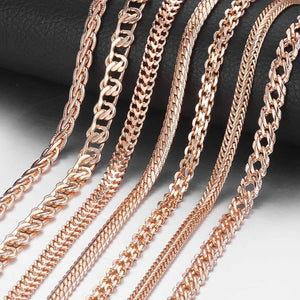 Fashion Necklace Women Men Rose Gold Venetian Curb Snail Foxtail Link Chain Necklace Jewelry pendant - jnpworldwide