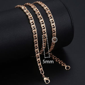 Fashion Necklace Women Men Rose Gold Venetian Curb Snail Foxtail Link Chain Necklace Jewelry pendant - jnpworldwide