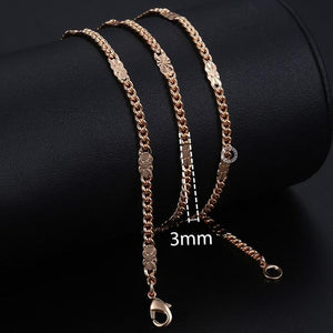 Fashion Necklace Women Men Rose Gold Venetian Curb Snail Foxtail Link Chain Necklace Jewelry pendant - jnpworldwide