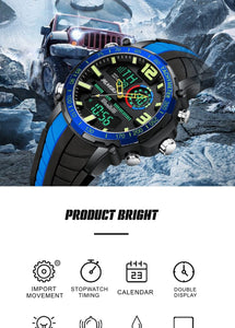 Sensor Digital Watch Men Sport Watches Fashion Dual display Waterproof Clock LED Digital Man Military - jnpworldwide
