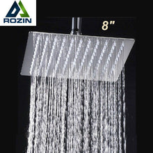 Load image into Gallery viewer, Shower Over head Stainless Square Sprayer rain Chrome Finish bath wash water dot 8 to 16 inch - jnpworldwide