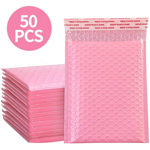 50Pcs Bubble Mailers Padded Envelopes Lined Poly Mailer Seal Pink pack post packing us - jnpworldwide