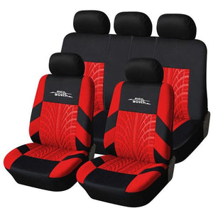 Embroidery Car Seat Covers Set Universal Fit Most Covers with Tire Track Detail Styling Protector - jnpworldwide