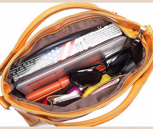 Women Oil Wax Leather Designer Handbags High Quality Shoulder Bags Ladies Fashion PU leather Clutch - jnpworldwide