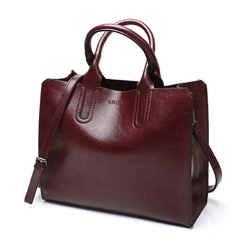 Leather Handbags Big Women Bag High Quality Casual Female Trunk Tote Spanish Brand Shoulder Ladies - jnpworldwide