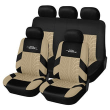 Load image into Gallery viewer, Embroidery Car Seat Covers Set Universal Fit Most Covers with Tire Track Detail Styling Protector - jnpworldwide