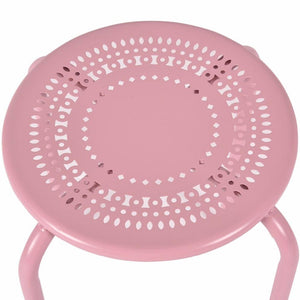 chair set 6 pcs stackable metal stool round kitchen Pink Living Room Chairs home seat place office - jnpworldwide