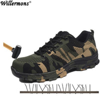 Load image into Gallery viewer, New Mens Outdoor Steel Toe Cap Military Work Safety Boots Shoes Camouflage Army Puncture Proof Size - jnpworldwide