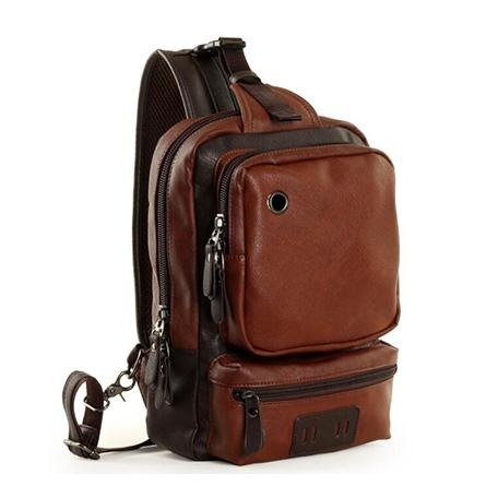 Shoulder Bag Vintage Men Crossbody Chest Casual Fashion PU Leather Messenger zipper fashion Clutch - jnpworldwide