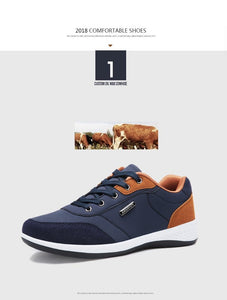 Spring Men Shoes New Lace-Up Man Fashion Microfiber Leather Men Casual Black White Outdoor Sneakers - jnpworldwide