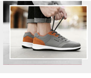 Spring Men Shoes New Lace-Up Man Fashion Microfiber Leather Men Casual Black White Outdoor Sneakers - jnpworldwide