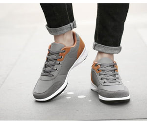 Spring Men Shoes New Lace-Up Man Fashion Microfiber Leather Men Casual Black White Outdoor Sneakers - jnpworldwide