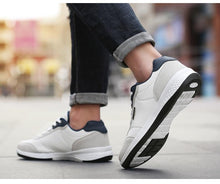 Load image into Gallery viewer, Spring Men Shoes New Lace-Up Man Fashion Microfiber Leather Men Casual Black White Outdoor Sneakers - jnpworldwide
