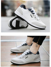 Load image into Gallery viewer, Spring Men Shoes New Lace-Up Man Fashion Microfiber Leather Men Casual Black White Outdoor Sneakers - jnpworldwide
