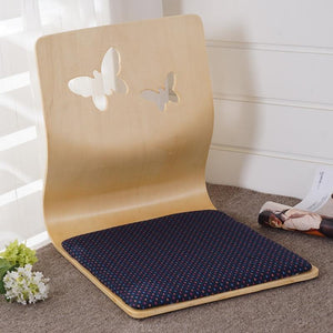 Japanese Floor Chair Design Fan shape Tatami Zasiu Legless Natural Color Meditation Backrest new a - jnpworldwide