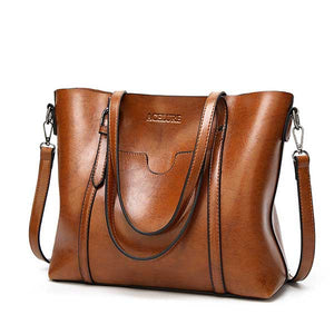 Women bag Oil wax Women Leather Handbags Luxury Lady Hand Purse Pocket Women messenger Big Tote 1 - jnpworldwide